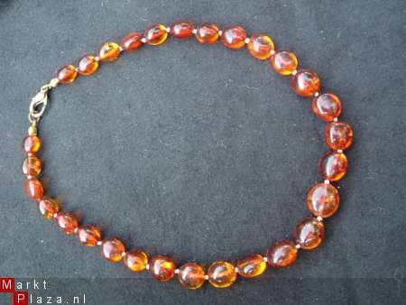 **ZOMERAKTIE !! **Amber geknoopt collier #N6 - 1