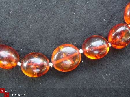 **ZOMERAKTIE !! **Amber geknoopt collier #N6 - 1