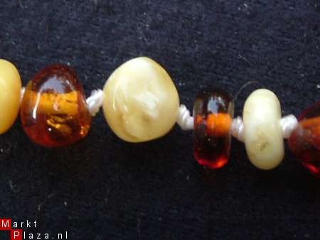 **ZOMERAKTIE !! **Amber geknoopt collier #N7 - 1