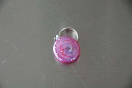 Ringtop glasbead zilverglas clio verwisselbaar. - 1