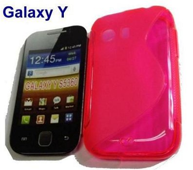 Siliconen Hoesje voor Samsung Galaxy Y S5360, Roze, €5 - 1