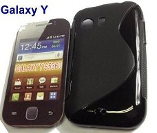 Siliconen Hoesje voor Samsung Galaxy Y S5360, Zwart, €5