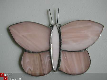 tiffany vlinder zacht rose 13 x 8 cm - 1