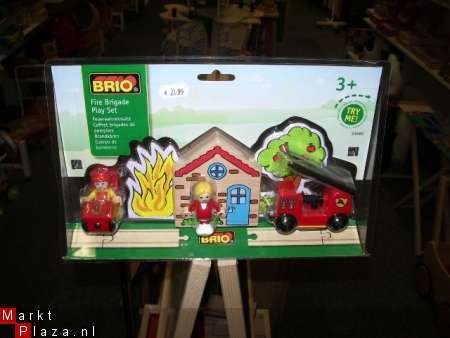 Brio Brandweer set, met brandweerauto, huis, brand, etc. - 1