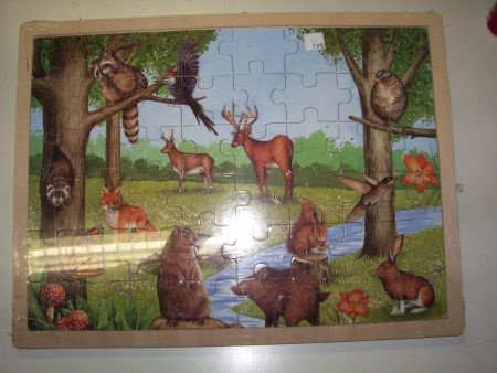 Houten Puzzel, De Dieren in het Bos. - 1