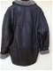 zwarte leren jas met binnen bont mt 42 als nieuw - 1 - Thumbnail