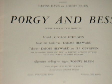 Porgy and Bess, muziekdrama/opera van George Gershwin (A20) - 1
