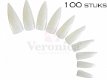 Stiletto nagel tips, natural, 100 stuks - 1 - Thumbnail