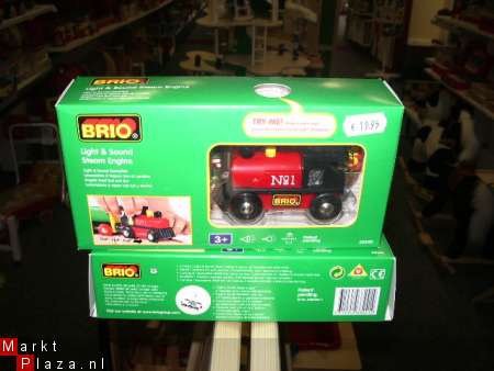 Brio Trein, Stoom Locomotief, Light & Sound Engine. - 1