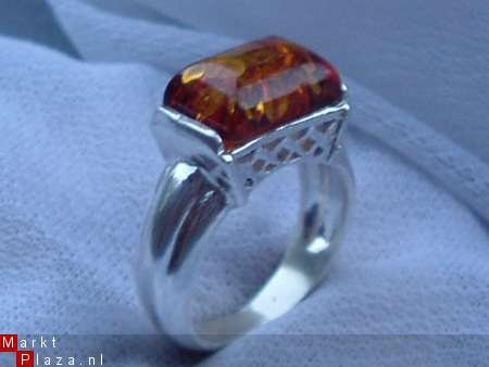 Zilveren ring met Barnsteen "Mandy" - 1