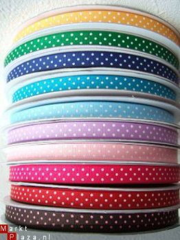 Mooie polkadot / ruit strik van grosgrain lint ~ 5 cm ~ Paars - 3