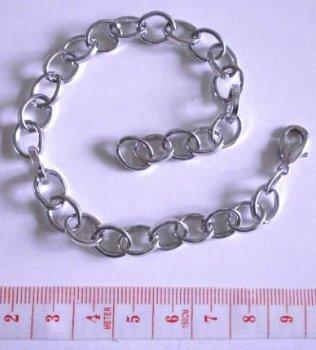 Armband met sluiting 25 cm. Schakel 11 x 7 mm. ovaal - 1