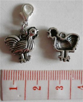 Natuur : Dieren : Charm kip / haan 15 x 12 mm. - 1