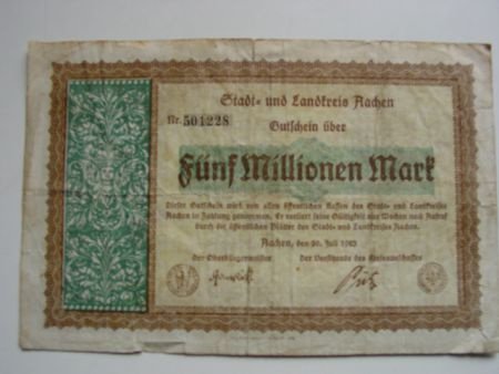 Noodgeld Aachen 5 Miljoen Mark - 1