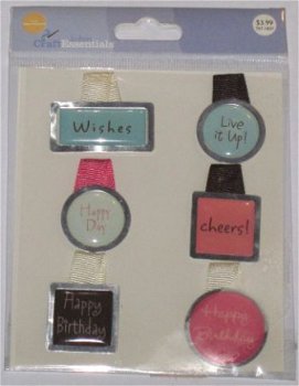 SALE! NIEUW 6 pcs 3D Birthday Tags with bubbles van Jo-Ann - 1