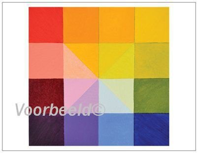 (Koelkast-)magneet met schilderij YL KMS3: Color Square - 1