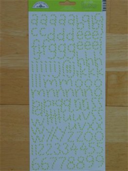 Doodlebug cardstock stickers doodle twin alphabet limeode - 1