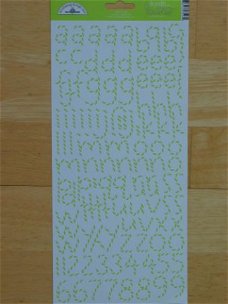 Doodlebug cardstock stickers doodle twin alphabet limeode