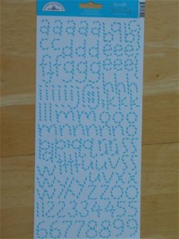 Doodlebug cardstock stickers doodle twin alphabet swim. pool - 1