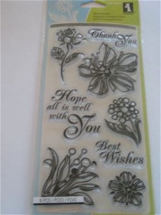inkadinkado clear stamp floral expressions