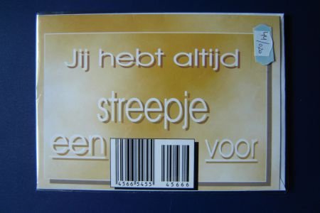 nr.44 Jij hebt altijd een streepje voor - 1