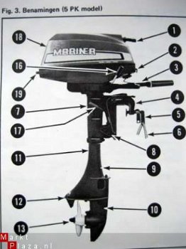 70004 Mariner buitenboordmotor model 2/3.5 - 5 pk - 1