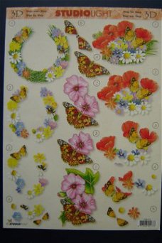 nr.850 KNIPVEL bloemen / vlinders