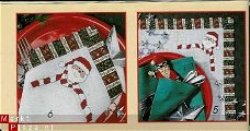 borduurpatroon 002 placemats met kerstmannen