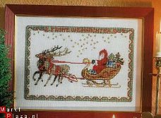 borduurpatroon 059 schilderij kerstman in arreslee