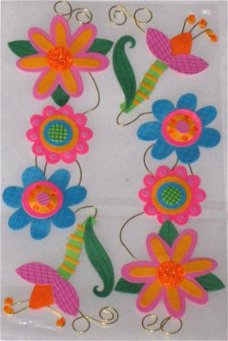 SALE NIEUW 3D Papier stickers met metaaldraad Floral Borders