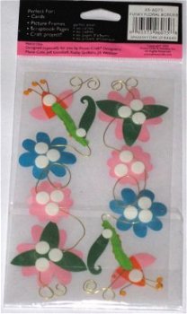 SALE NIEUW 3D Papier stickers met metaaldraad Floral Borders - 1