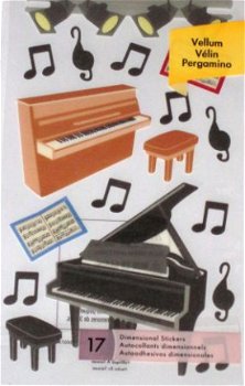 SALE! NIEUW vel Sticko vellum stickers Piano van EK Success - 2