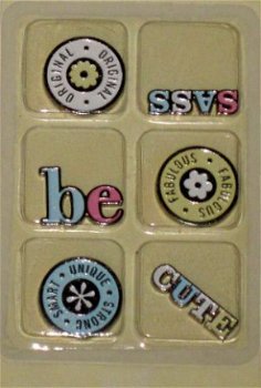 SALE! 6 Metal Charms Thema Expressions van Making Memories - 1