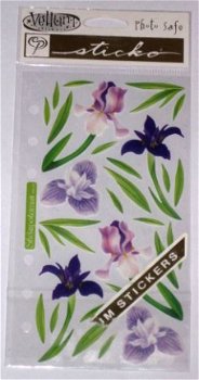 SALE! NIEUW vel Sticko vellum stickers Iris bloemen - 1