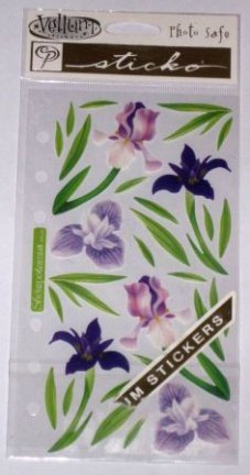 SALE! NIEUW vel Sticko vellum stickers Iris bloemen