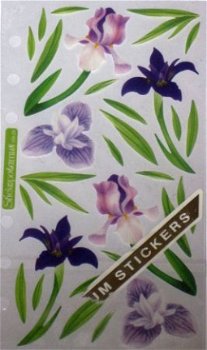 SALE! NIEUW vel Sticko vellum stickers Iris bloemen - 2