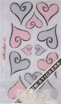 SALE! NIEUW vel Sticko vellum glans stickers Heart & Love - 1