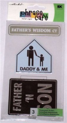 SALE! NIEUW 3 metal signs Father & Son van Phrase Cafe