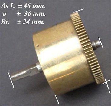 Veer trommel = Franse pendule = zonder veer =13698 - 3