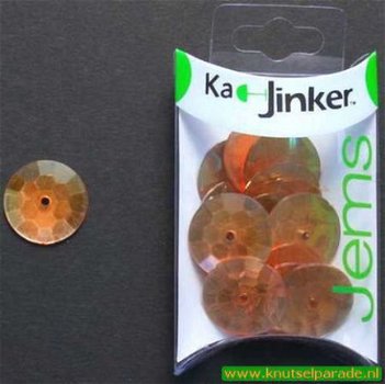 SALE! NIEUW 15 Ronde facet oranje jems van Ka-Jinker - 1