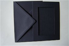 nr.136 Kaart karton met envelop blauw vierkant / pass.t