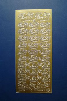nr.536 stickervel ZOMAAR goud / sier / bloementjes - 1