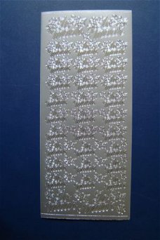 nr.536a stickervel ZOMAAR / sier / bloementjes zilver