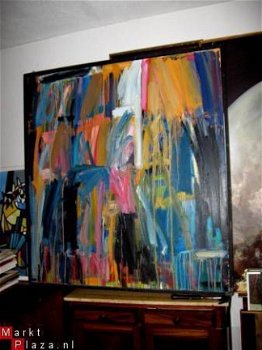 Enorm kleurrijk abstrakt 130x140 - T.v. Amelsfoort - Tilburg - 1