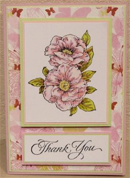 Bedankt kaartje 14: Bloemen rose kaart - 1