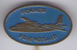 Fokker freindship blauw vliegtuig speldje ( C_003 ) - 1