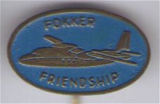 Fokker freindship blauw vliegtuig speldje ( C_003 )