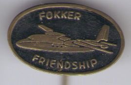 Fokker freindship zwart vliegtuig speldje ( C_004 ) - 1