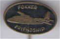 Fokker freindship zwart vliegtuig speldje ( C_004 ) - 1 - Thumbnail