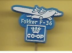 Fokker F-36 CO-OP plastic vliegtuig speldje ( C_051 ) - 1